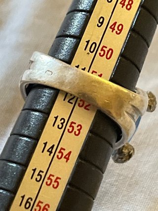 Anello Argento Pietra Azzurra Misura 17