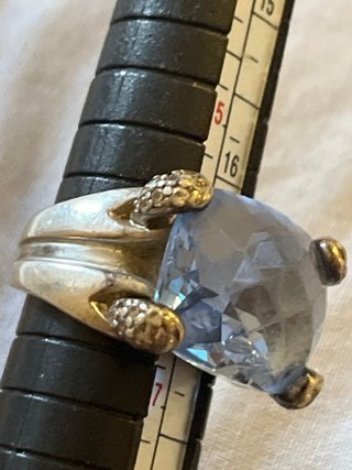 Anello Argento Pietra Azzurra Misura 17