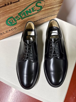Zapatos Castellanos Crispines Piel Negros Talla 42