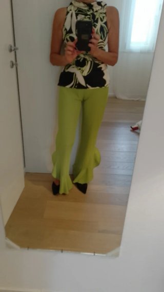 Completo elegante pantalone blusa