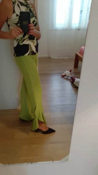 Completo elegante pantalone blusa