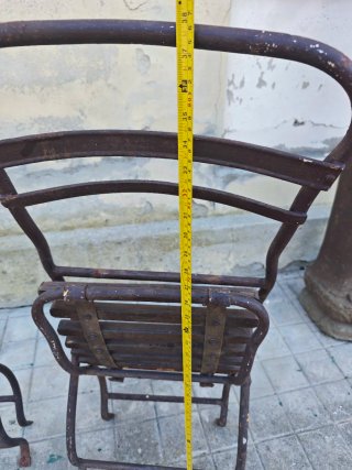Coppia Sedie Pieghevoli Ferro e Legno