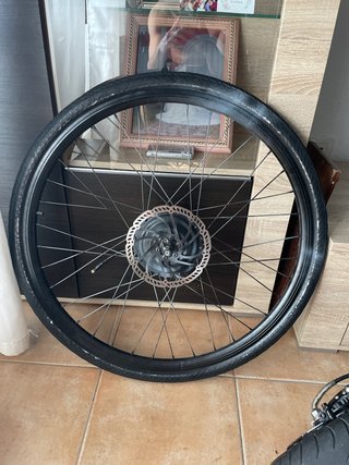 Rueda bici eléctrica con disco freno