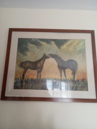 Cuadro Pintura Caballos Aliaga