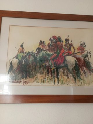 Cuadro Pintura Caballos Aliaga