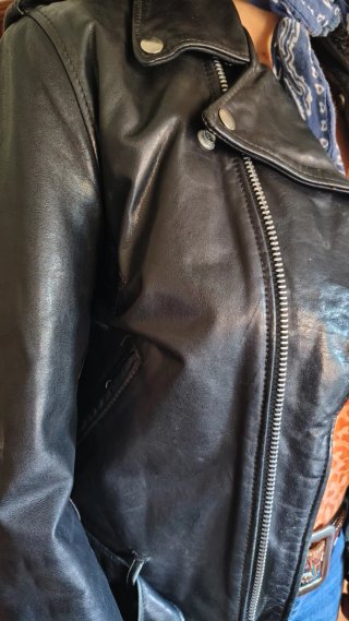 Cazadora Cuero Perfecto Schott Negra Talla M, 38