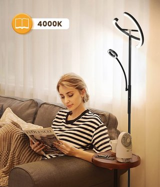 Lámpara Pie LED Regulable Mando 3 Colores