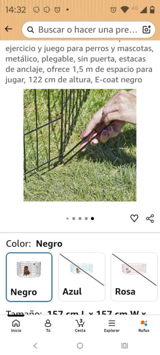 Parque para perros metálico plegable 122cm