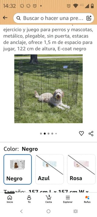 Parque para perros metálico plegable 122cm