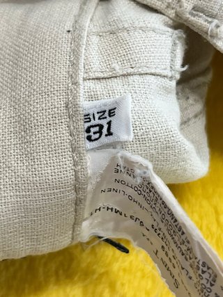 Pantaloni Armani Misto Lino Beige