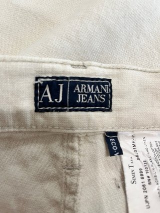 Pantaloni Armani Misto Lino Beige