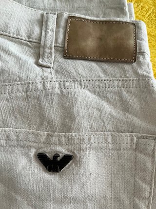 Pantaloni Armani Misto Lino Beige