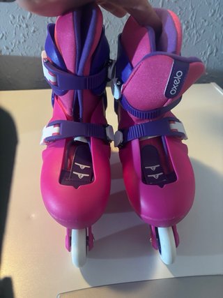 Patines en línea ajustables rosas y morados