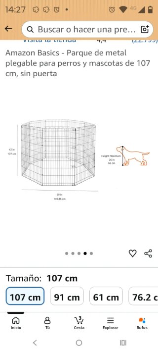 Parque/Barrera para perros Amazon Basics