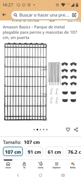 Parque/Barrera para perros Amazon Basics