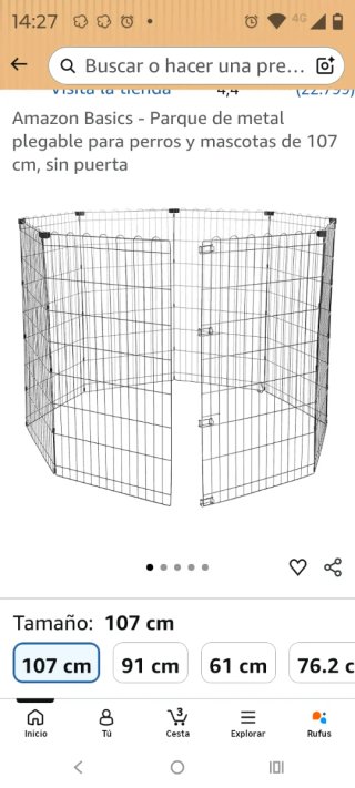 Parque/Barrera para perros Amazon Basics