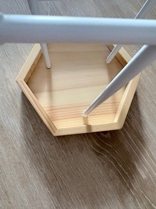 Porta joyas madera y metal blanco