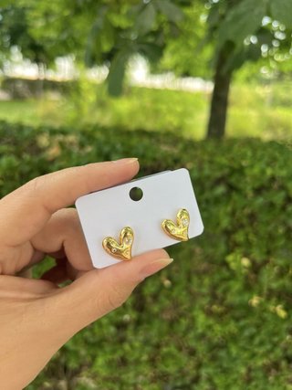 Pendientes Corazón Dorados con Circonitas