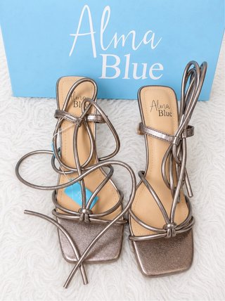 Sandalias Alma Blue Tacon Dorado