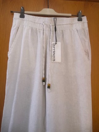 Pantaloni estivi Terranova lino beige