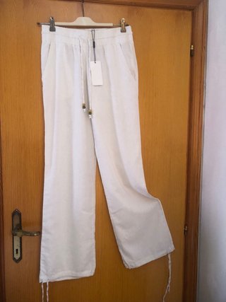 Pantaloni estivi Terranova lino beige