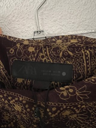 Falda larga gasa marrón y dorado boho