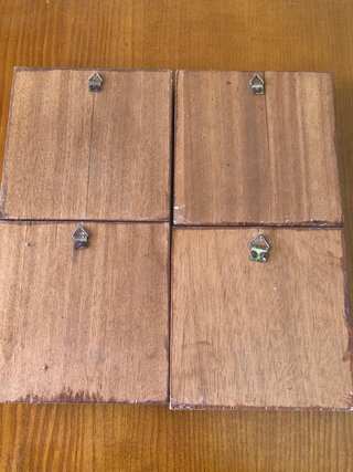 4 Cuadros Cerámica Cocina Madera Antiguos