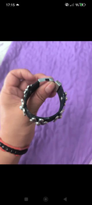 Pulsera Uno de 50 flores plata y negro