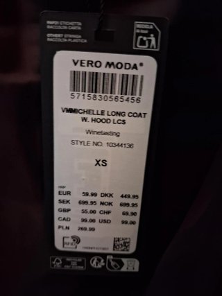 Abrigo largo Vero Moda. Modelo Vmmichelle.