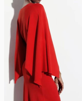 Vestido Zara Rojo Manga Campana