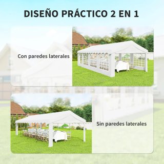 Carpa Fiesta Jardín 4x8m con Paredes