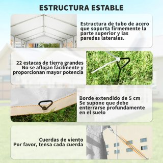 Carpa Fiesta Jardín 4x8m con Paredes