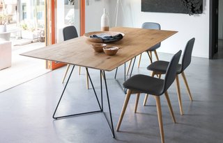 Mesa comedor madera maciza patas metal