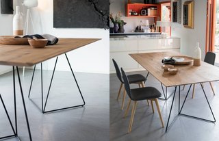Mesa comedor madera maciza patas metal