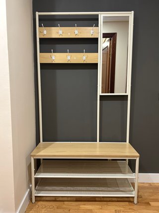 Mueble entrada perchero espejo banco zapatero