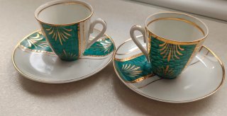 Juego de café de porcelana 6 tazas