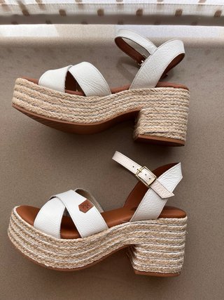 Sandalias Popa Piel Blanca Talla 37
