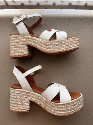 Sandalias Popa Piel Blanca Talla 37