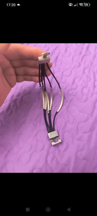 Pulsera Uno de 50 negra y plateada
