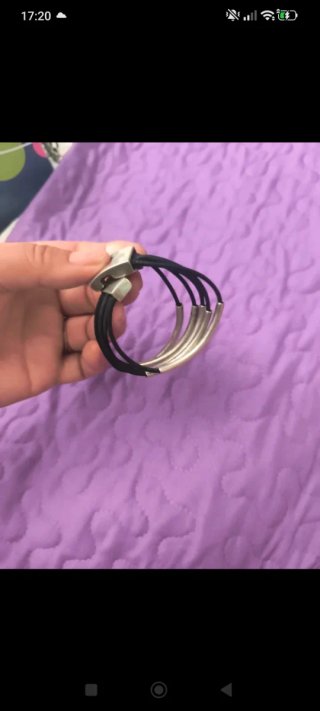 Pulsera Uno de 50 negra y plateada