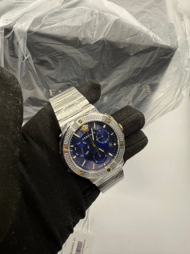 Reloj Versace Cronógrafo Azul y Dorado