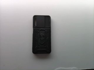 Funda móvil negra con anillo