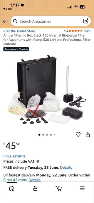 Filtro caja acuario pecera Amtra