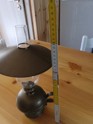 Lampada a olio vintage in ottone e vetro