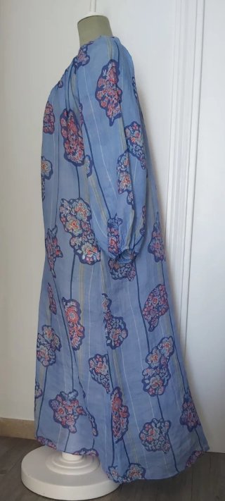 Vestido Kaftan Zara Ramia Natural Talla M