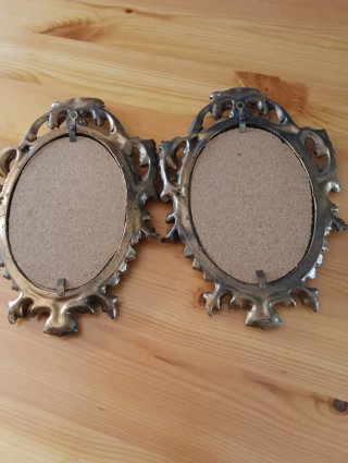 Coppia Quadretti Cornice Oro
