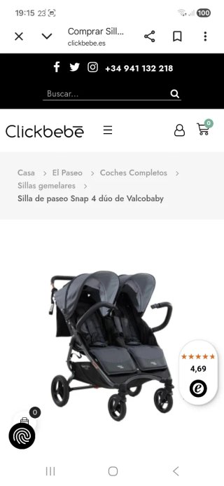 Carro gemelar Valco Baby SNAP DUO