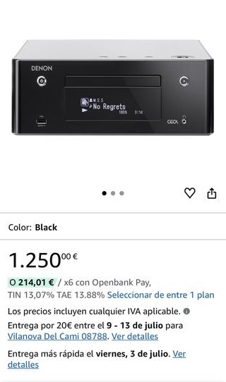 Denon RCD-N10 / CEOL N10 Negro