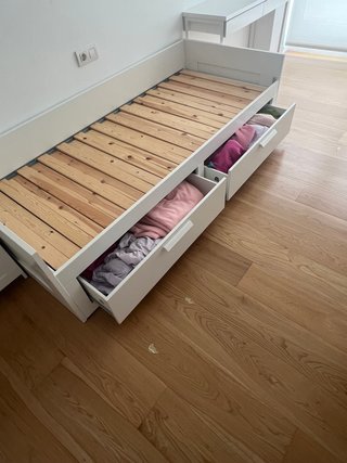 Cama nido blanca con cajones