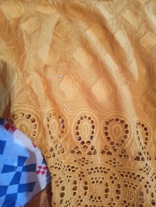 Conjunto falda larga y blusa amarillo